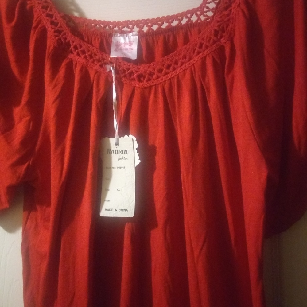 Plus Red Blouse